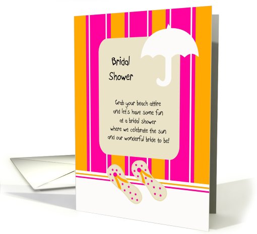 Pink Beach Theme Bridal Shower Invitation -- Beach Towel,... (619965)