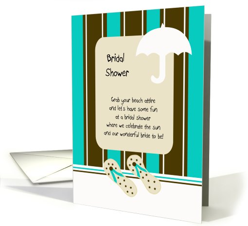 Aqua Beach Theme Bridal Shower Invitation -- Beach Towel,... (619972)