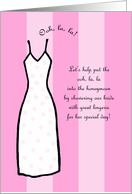 Lingerie Bridal Shower Invitation -- White Lingerie on Pink Stripes card