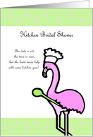 Kitchen Bridal Shower Invitation -- There is a Flamingo in the Kitchen card