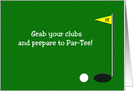 Golf Birthday Party Invitation -- The 18th card