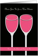 Couple Wine Bridal Shower Invitation -- Rose Wine card