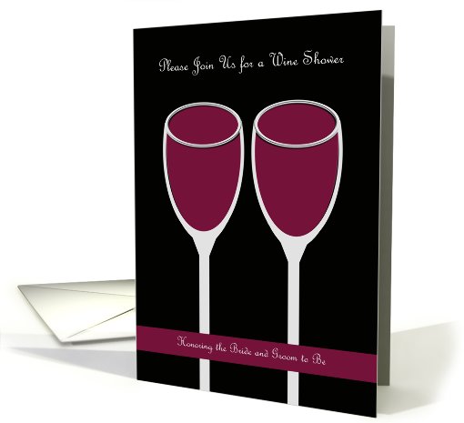 Couple Wine Bridal Shower Invitation -- Red Wine card (629075)
