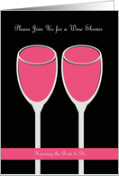 Wine Bridal Shower Invitation -- Rose Wine card