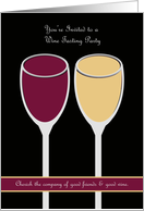 Wine Tasting Paty Invitation -- Two Glasses of Wine card