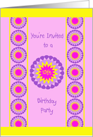 Cool 10th Birthday Party Invitation -- Pink card
