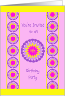 Cool 11th Birthday Party Invitation -- Pink card
