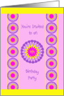 Cool 11th Birthday Party Invitation -- Pink card