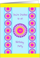 Cool 11th Birthday Party Invitation -- Blue card