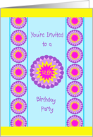 Cool 12th Birthday Party Invitation -- Blue card