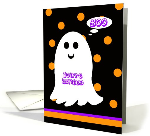 Kids Halloween Birthday Party Invitation  -- BOO card (680514)