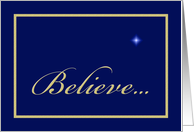Believe Christian Religious Christmas Card