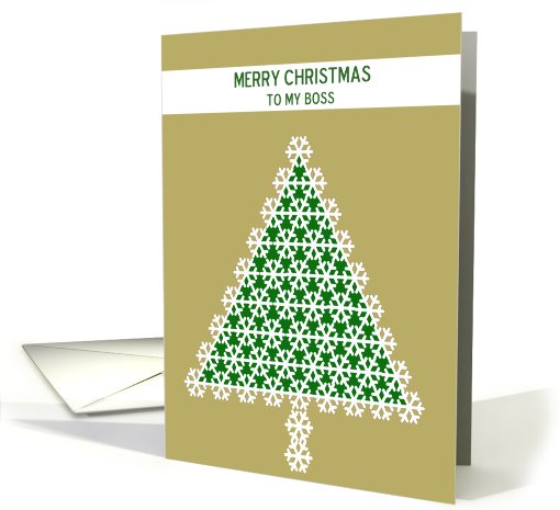 Boss Christmas Card -- Snowflake Tree on Gold card (691275)