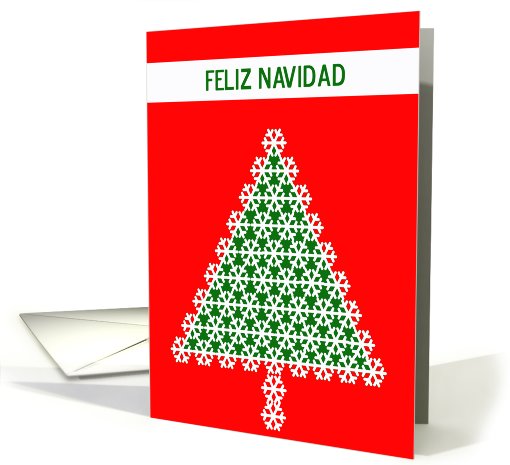 Spanish Christmas Card -- Snowflake Christmas Tree card (691342)