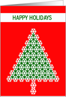 Corporate Business Christmas Holiday Card, Snowflake Christmas Tree card