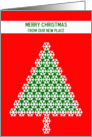Change of Address Christmas Card -- Snowflake Christmas Tree card