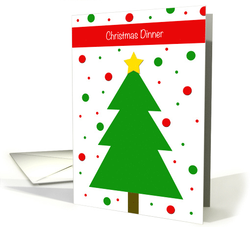 Invitation Christmas Dinner Christmas Tree and Dots card (698518)