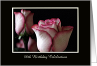 80th Birthday Party Invitation -- A Beautiful Rose card