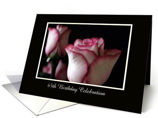 65th Birthday Party Invitation -- A Beautiful Rose card (708636)