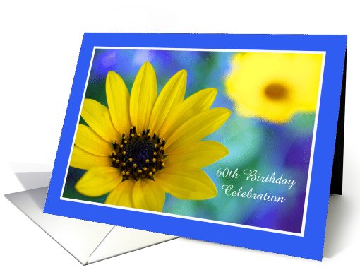 60th Birthday Party Invitation -- Stunning Sunflower card (708695)