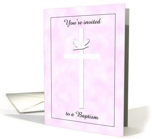 Baptism Christening Invitaton -- Baby Girl Invite card (747306)