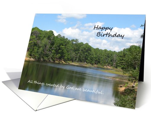 Christian Religious Birthday Greeting Card - Lake card (747889)
