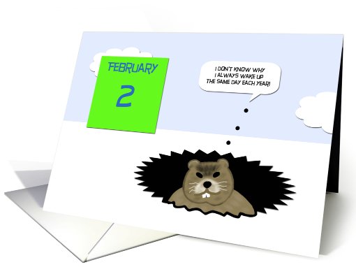 Groundhog Day Card -- Cute Ground hog card (749275)