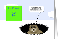 Groundhog Day Card -- Cute Ground hog card