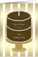 Cake with Pink 18th Birthday Party Invitation card