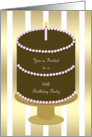 Cake with Pink 45th Birthday Party Invitation card