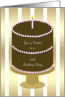 Cake with Pink 55th Birthday Party Invitation card