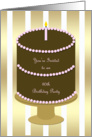 Cake with Pink 80th Birthday Party Invitation card