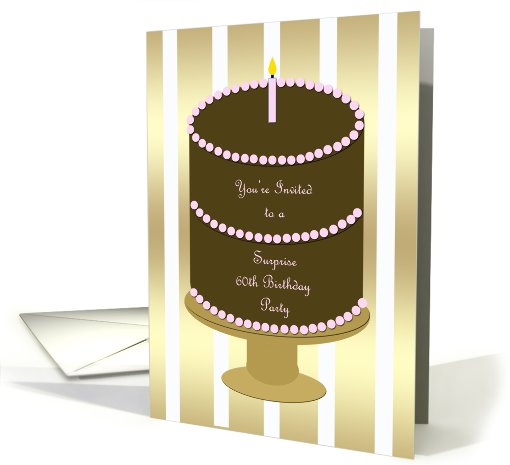 Surprise 60th Birthday Party Cake Invitation card (757389)