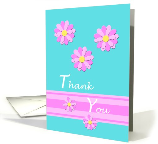 Daisies on Blue Thank You card (778158)
