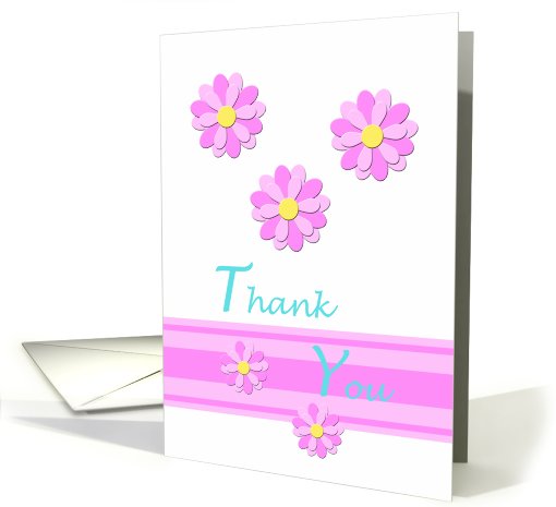 Daisies on White Thank You card (778161)