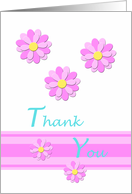 Daisies on White Thank You Card