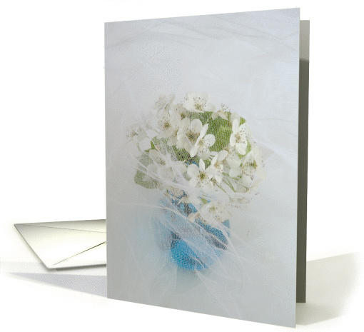 Wedding Congratulations Card -- White flowers card (79320)