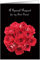 Best Friend Will You Be My Bridesmaid Cards -- Gorgeous Bridal Bouquet card