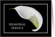 Calla Lily Memorial Service Invitation Announcement card