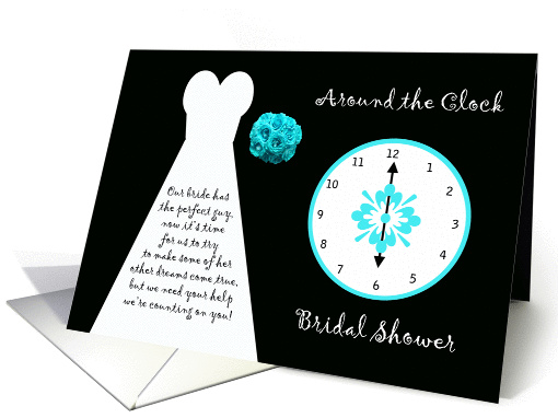 Around the Clock Bridal Shower Invitation in Blue card (843148)