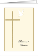 Cross & Dove Memorial Service Invitation card