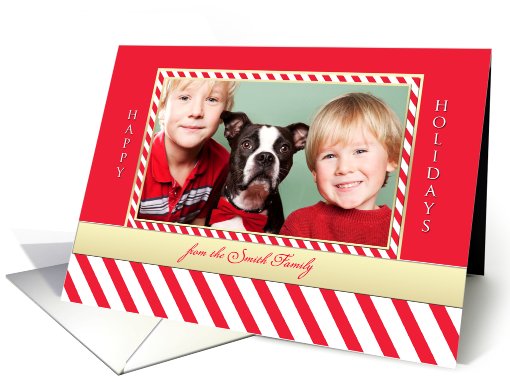 Candy Cane Stripe Christmas Photo card (850199)