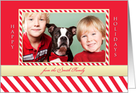 Candy Cane Stripe Christmas Photo Card