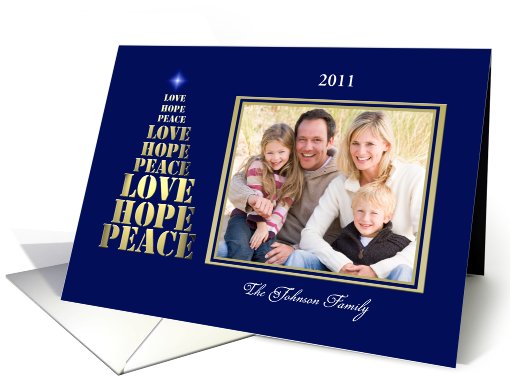 Religious Christmas Photo Cards -- Peace, Hope and Love card (850791)