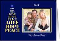 Religious Christmas Photo Cards -- Peace, Hope and Love card