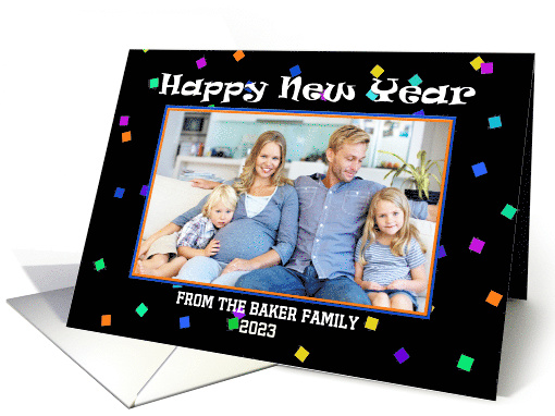 Happy New Year Confetti Photo card (852040)