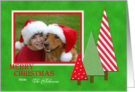Christmas Photo Card -- Merry Christmas Trees card