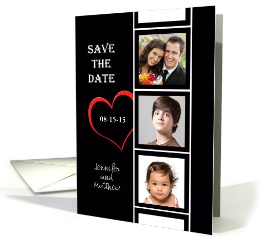 Photo Booth Save the Date Photo Cards -- Three Photos card (855709)