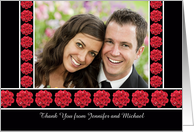 Wedding Photo Thank You Cards -- Photo With Red Roses card