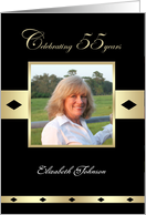 55th Birthday Party Photo Card Invitation -- Celebrating 55 years card